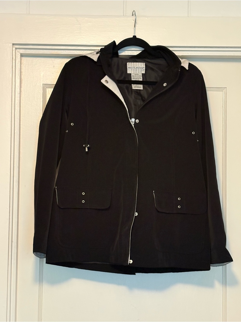White Stag Black Hooded Rain Jacket